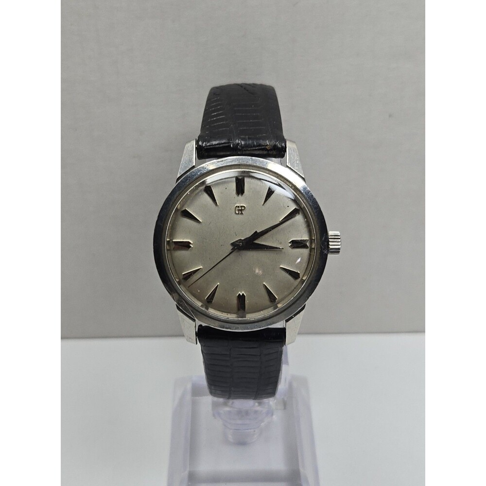 Vintage Girard Perregaux Mens Swiss Manual Wind Stainless Steel Dress Watch Runs